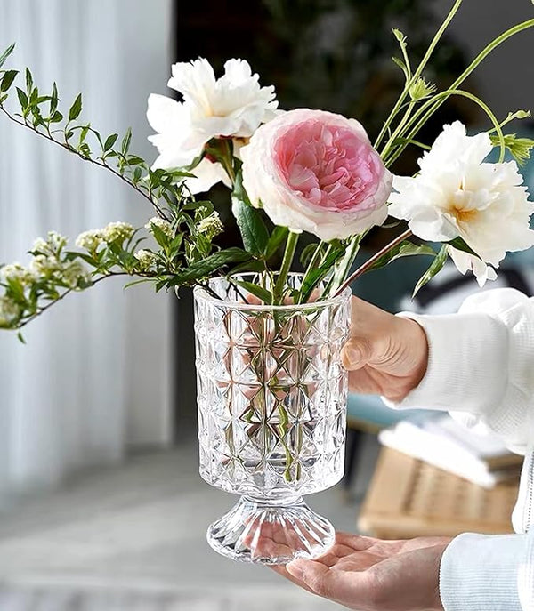 EMBOSSED GLASS VASE